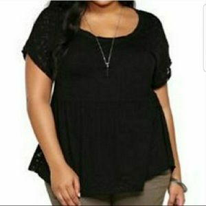 Torrid Babydoll Skull Lace Top